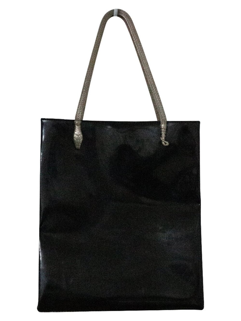 John Galliano Black Patent Leather Tote Bag